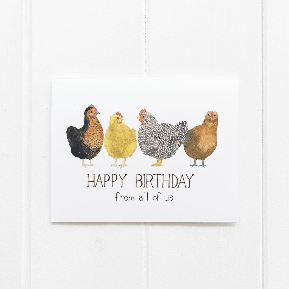 Birthday Chickens Greeting Card