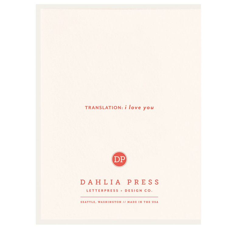 ily: i love you - Letterpress Card
