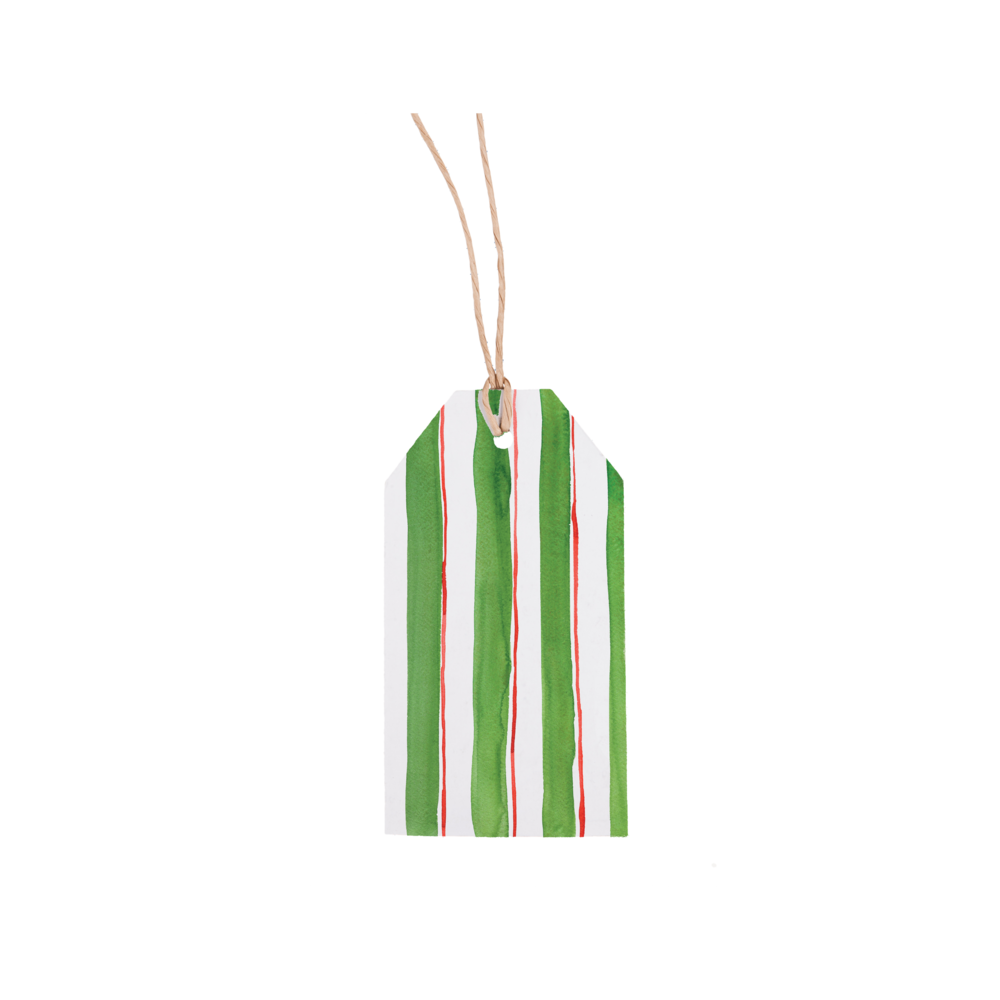 Green Stripes Gift Tags