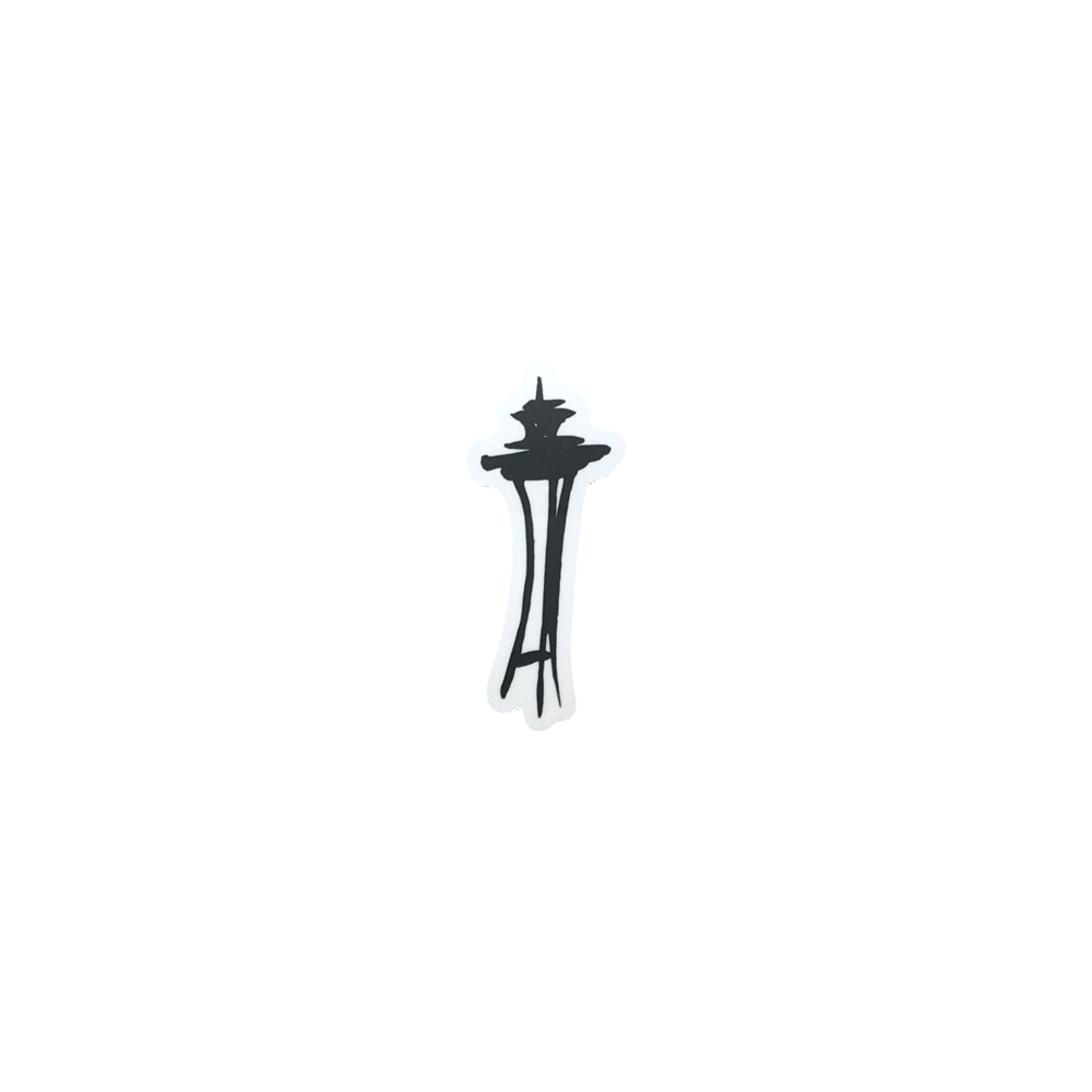 Black Space Needle Sticker
