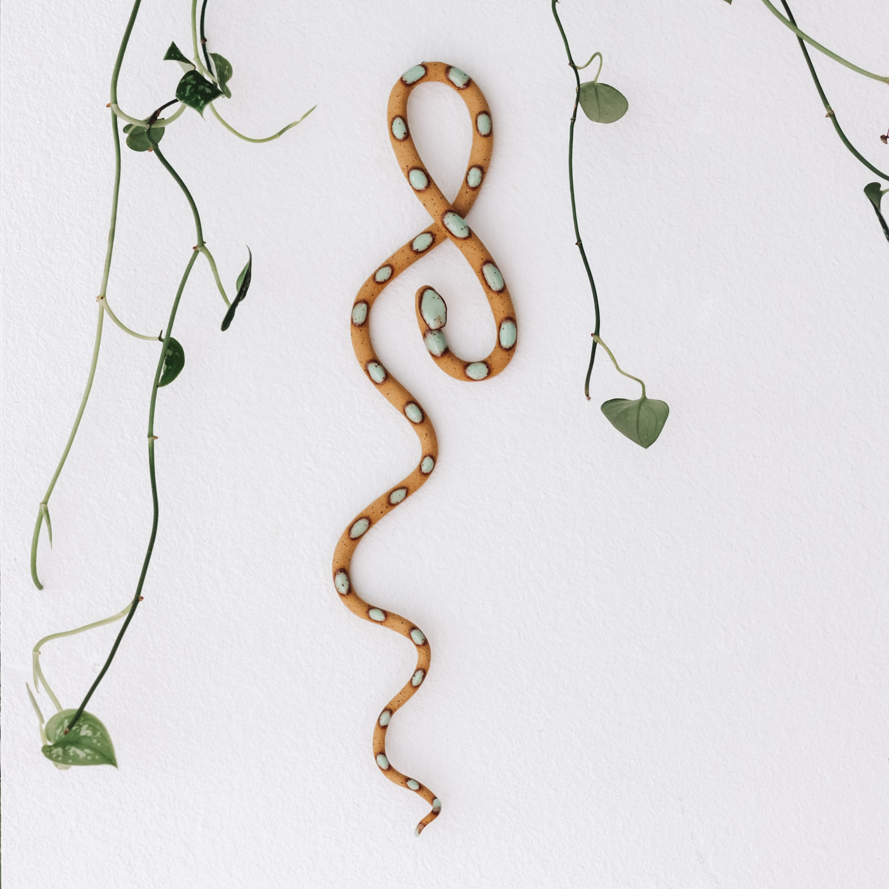 Large Ceramic Wall Snake