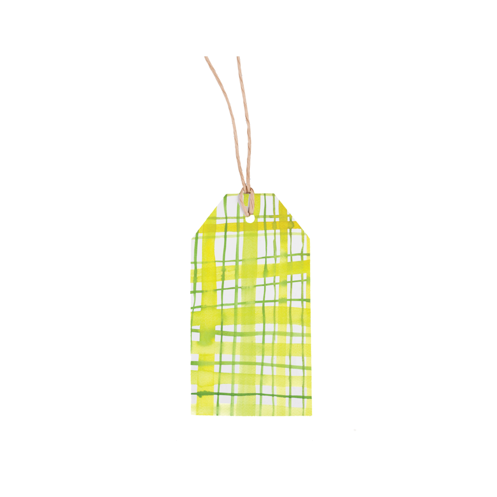 Yellow Plaid Gift Tags
