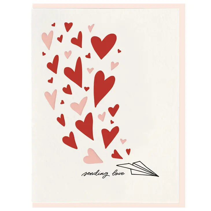 Valentines Plane Letterpress Greeting Card